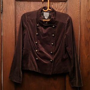 Vintage Brown size 8 Velvet Double Breasted Jacket